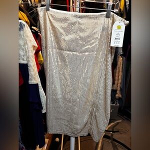 Time and Tru Gold Sequin Skirt